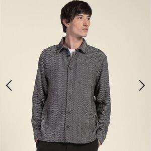 LARSSON & CO Black Herringbone Overshirt Men’s  Size Large Regular WORN ONCE